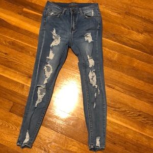 Skinny ripped jeans